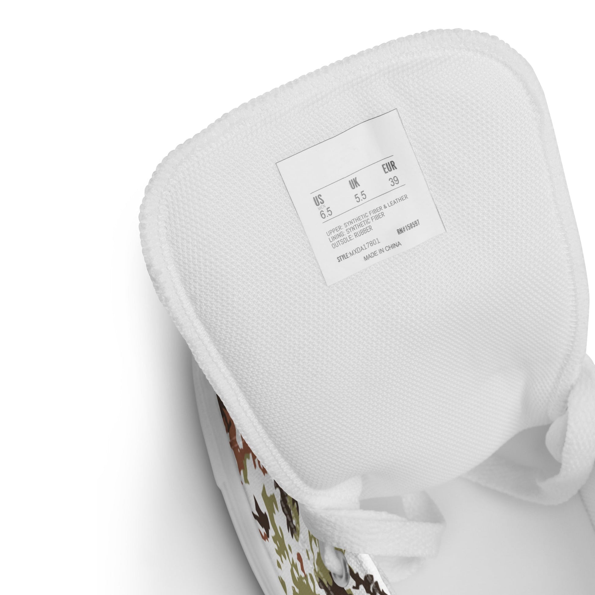 Italian Mimetico Vegetata Alpine CAMO Mens high top canvas shoes - High Top Canvas Shoes