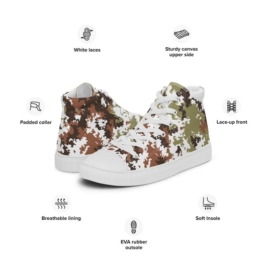 Italian Mimetico Vegetata Alpine CAMO Mens high top canvas shoes - High Top Canvas Shoes