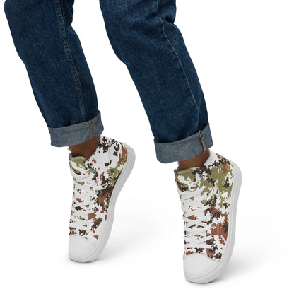 Italian Mimetico Vegetata Alpine CAMO Men’s high top canvas shoes - Mens High Top Canvas Shoes