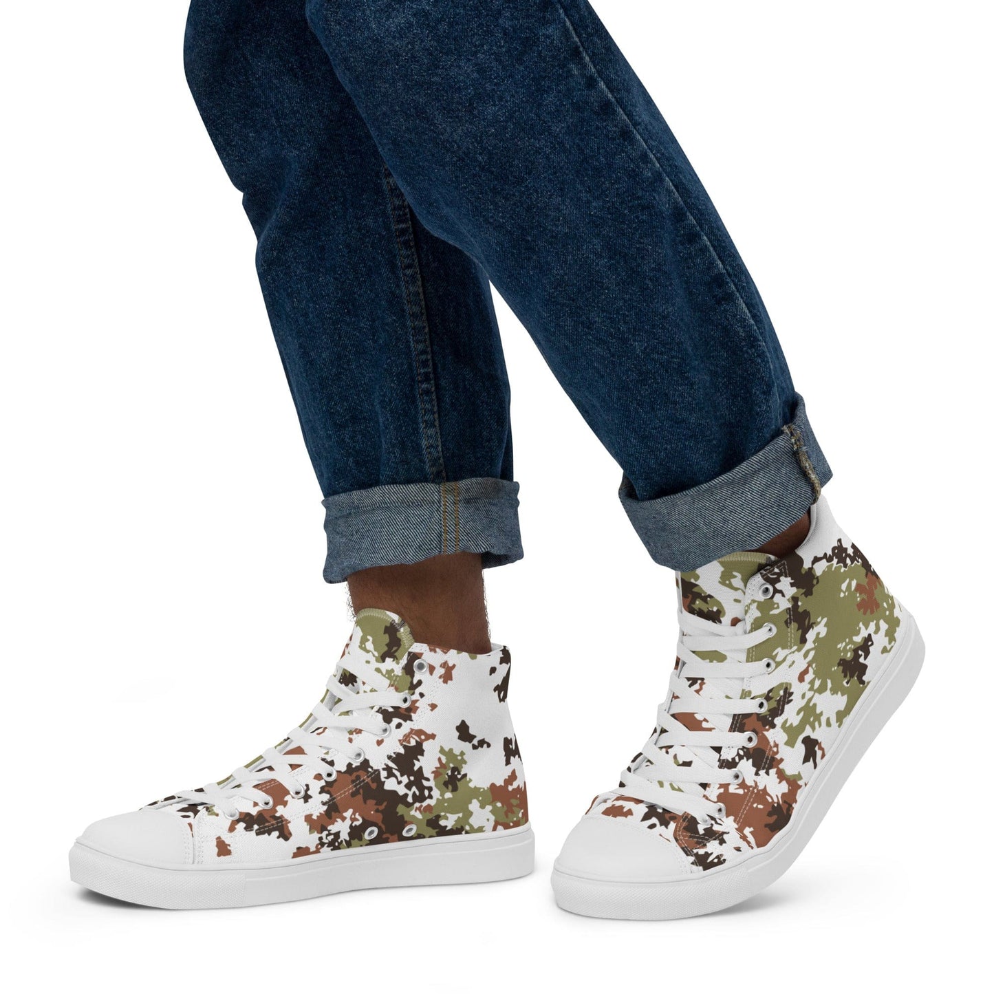 Italian Mimetico Vegetata Alpine CAMO Men’s high top canvas shoes - Mens High Top Canvas Shoes