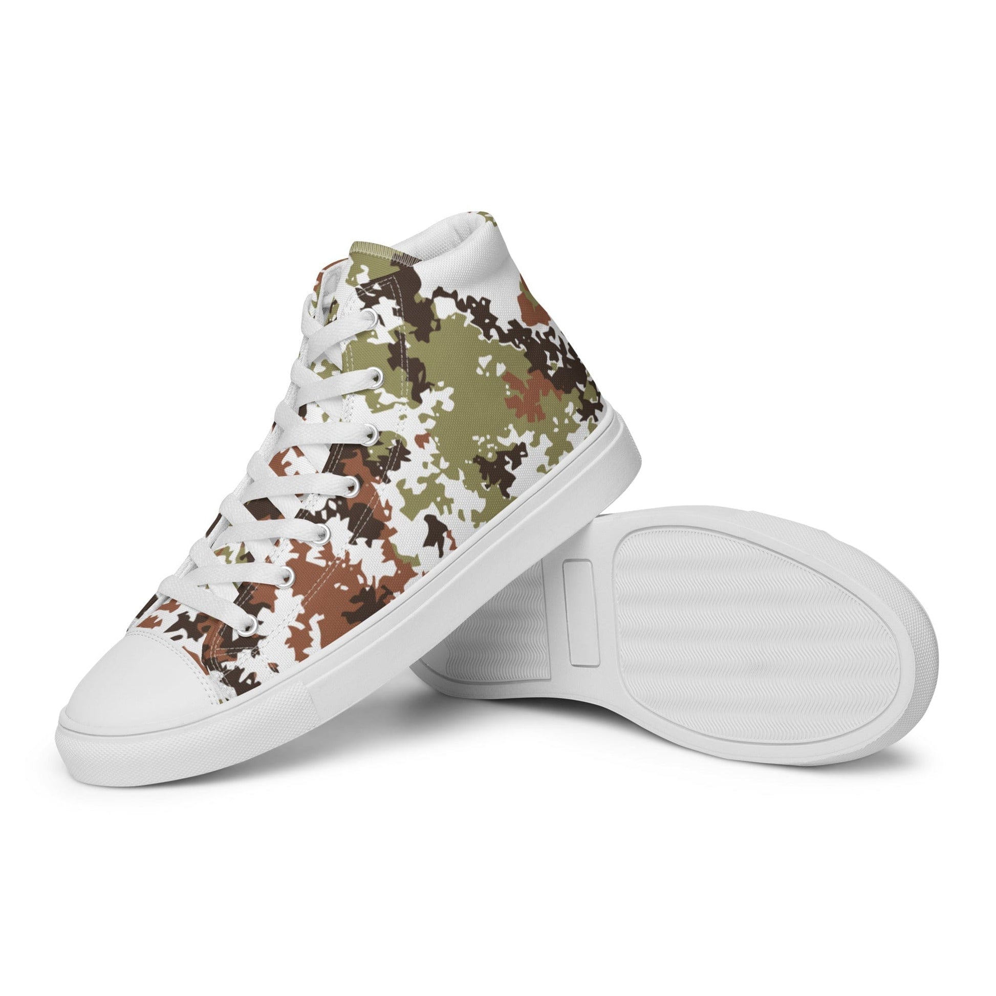 Italian Mimetico Vegetata Alpine CAMO Men’s high top canvas shoes - Mens High Top Canvas Shoes