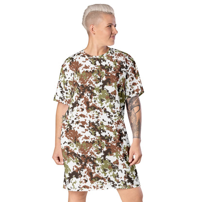 Italian Mimetico Vegetata Alpine CAMO T-shirt dress - 2XS - Womens T-Shirt Dress