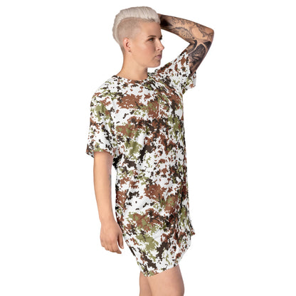 Italian Mimetico Vegetata Alpine CAMO T-shirt dress - Womens T-Shirt Dress