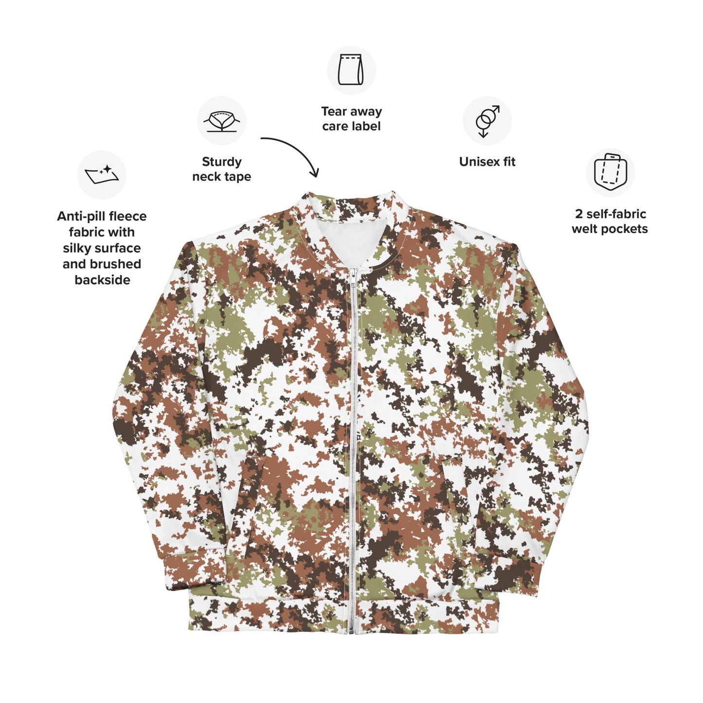 Italian Mimetico Vegetata Alpine CAMO Unisex Bomber Jacket