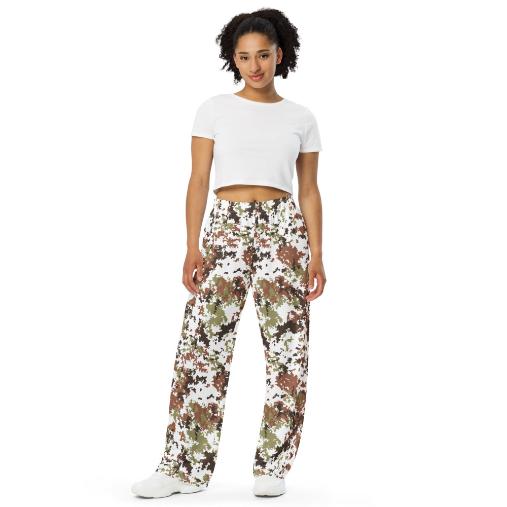 Italian Mimetico Vegetata Alpine CAMO unisex wide-leg pants - Unisex Wide-Leg Pants