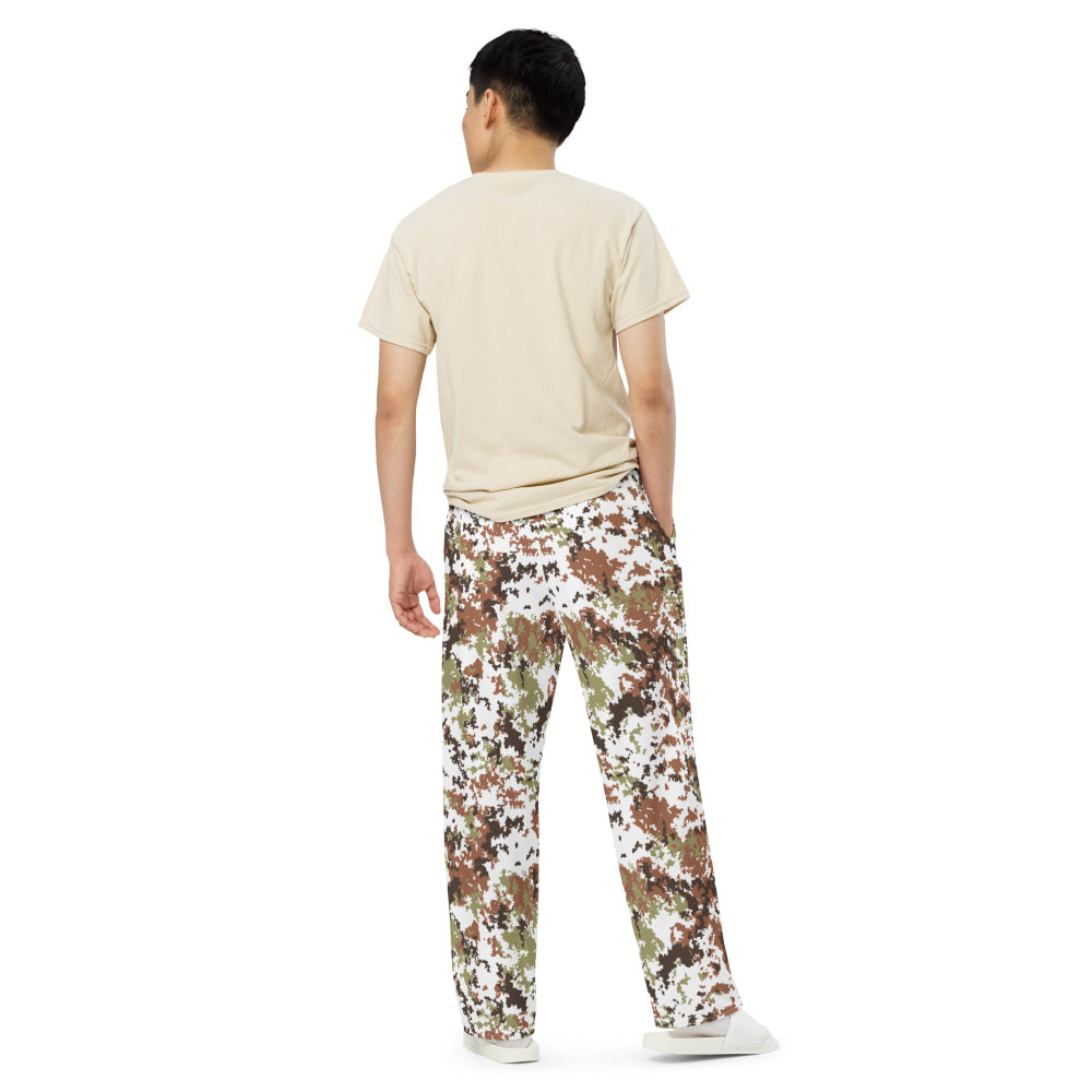 Italian Mimetico Vegetata Alpine CAMO unisex wide-leg pants - Unisex Wide-Leg Pants