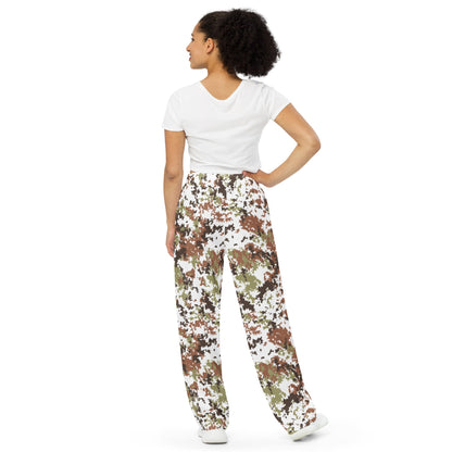 Italian Mimetico Vegetata Alpine CAMO unisex wide-leg pants - Unisex Wide-Leg Pants