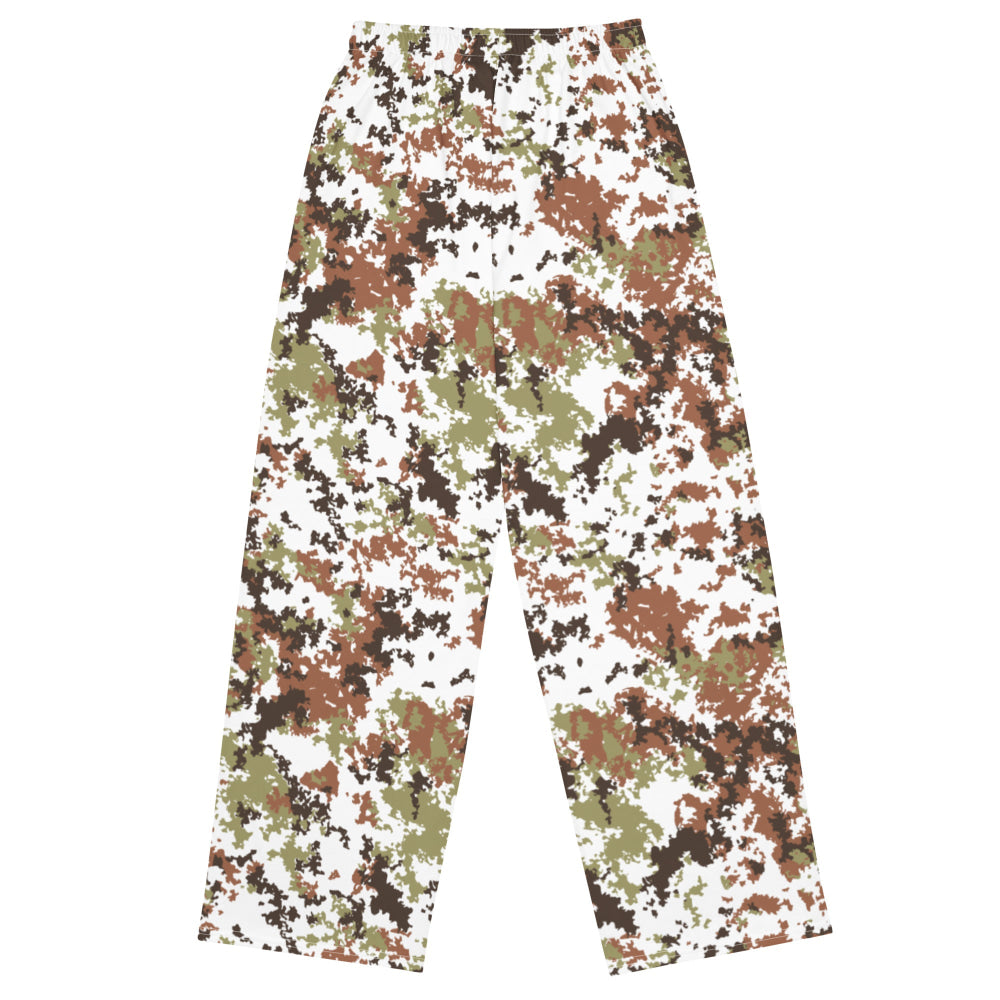 Italian Mimetico Vegetata Alpine CAMO unisex wide-leg pants - Unisex Wide-Leg Pants