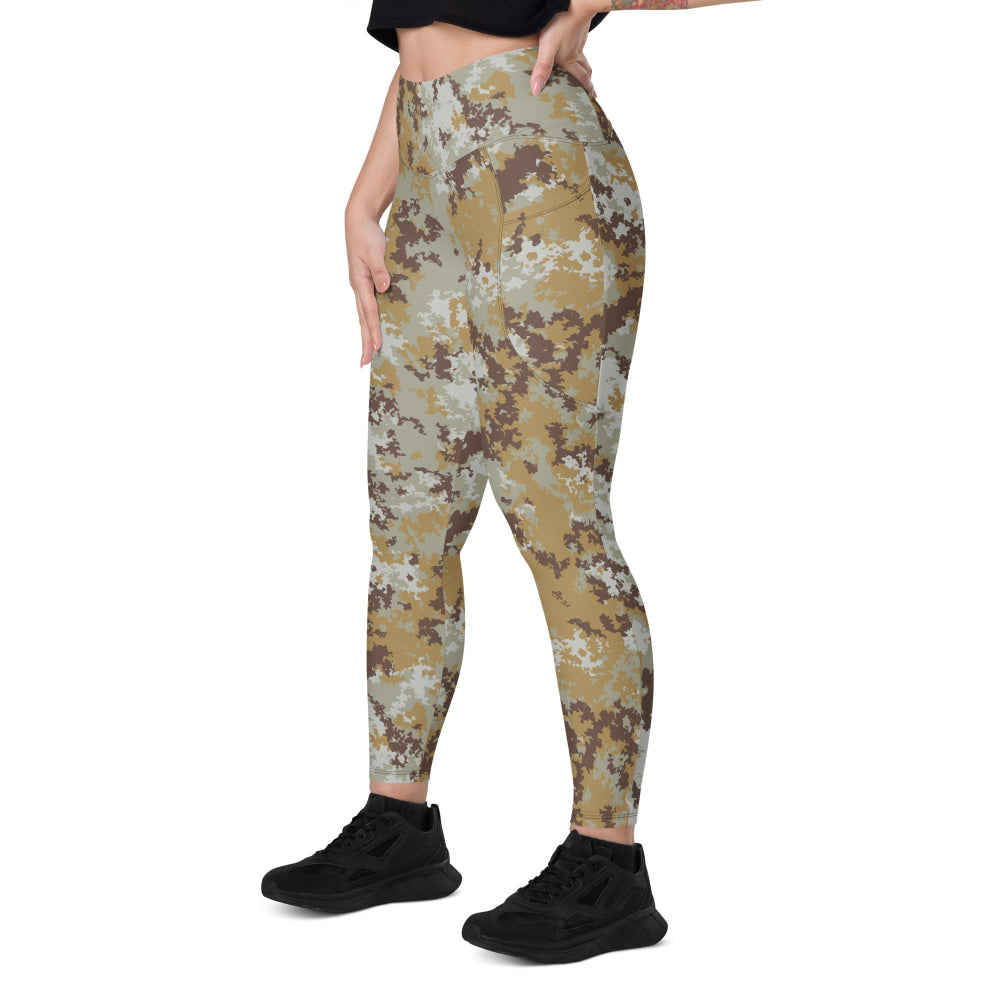 Italian Mimetico Vegetata Desert CAMO Leggings with pockets - Womens With Pockets