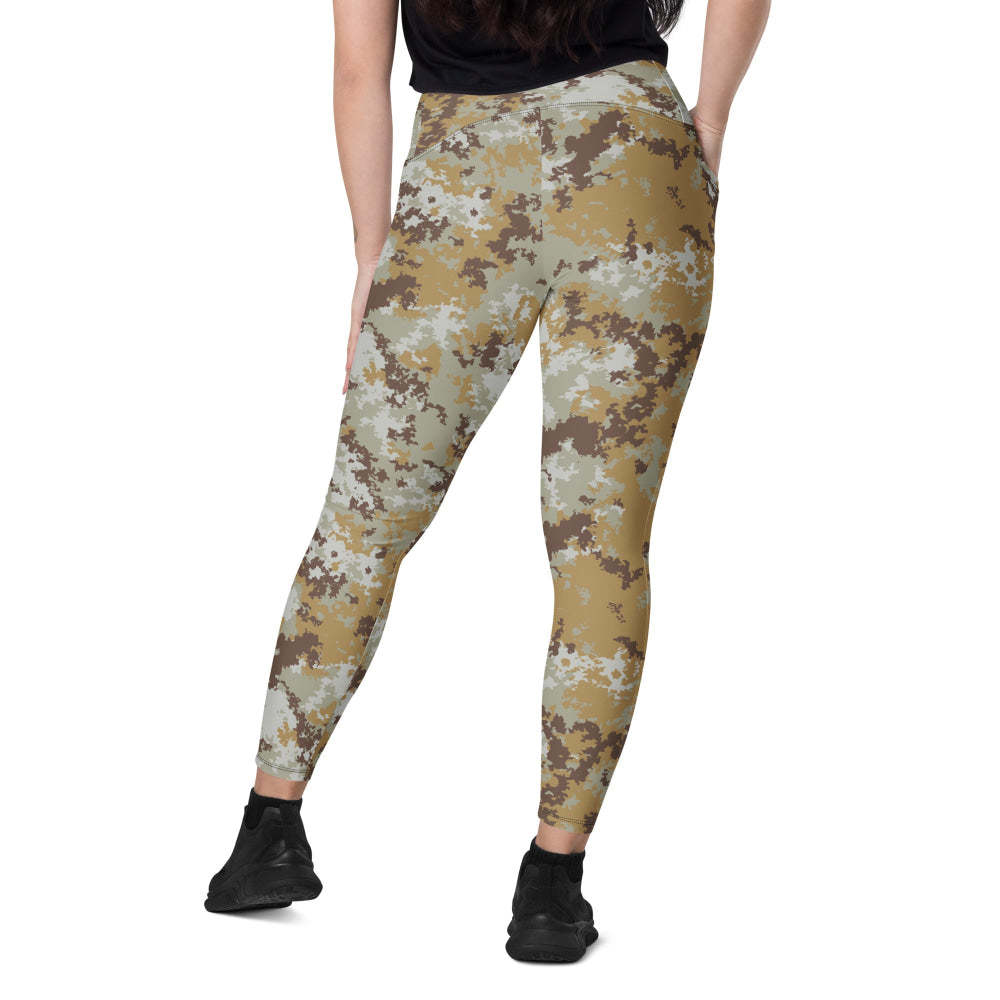 Italian Mimetico Vegetata Desert CAMO Leggings with pockets - Womens With Pockets