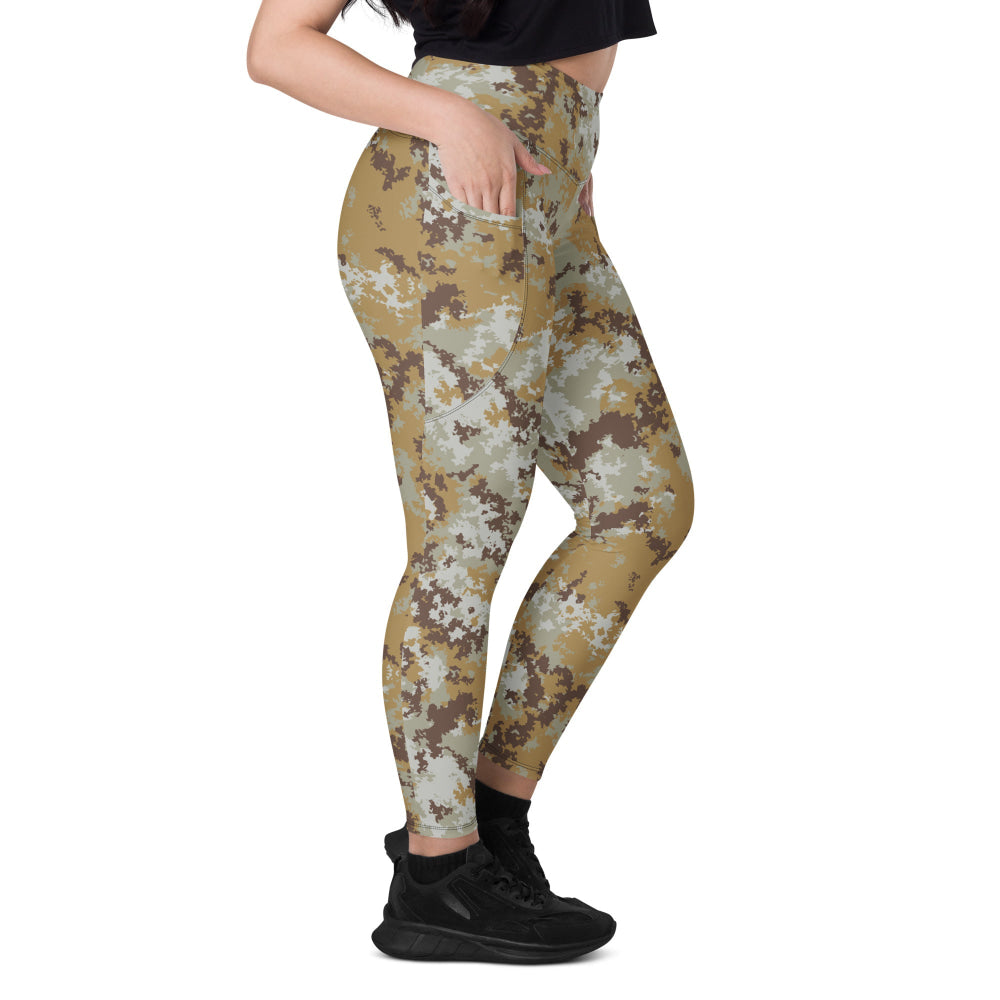 Italian Mimetico Vegetata Desert CAMO Leggings with pockets - Womens With Pockets