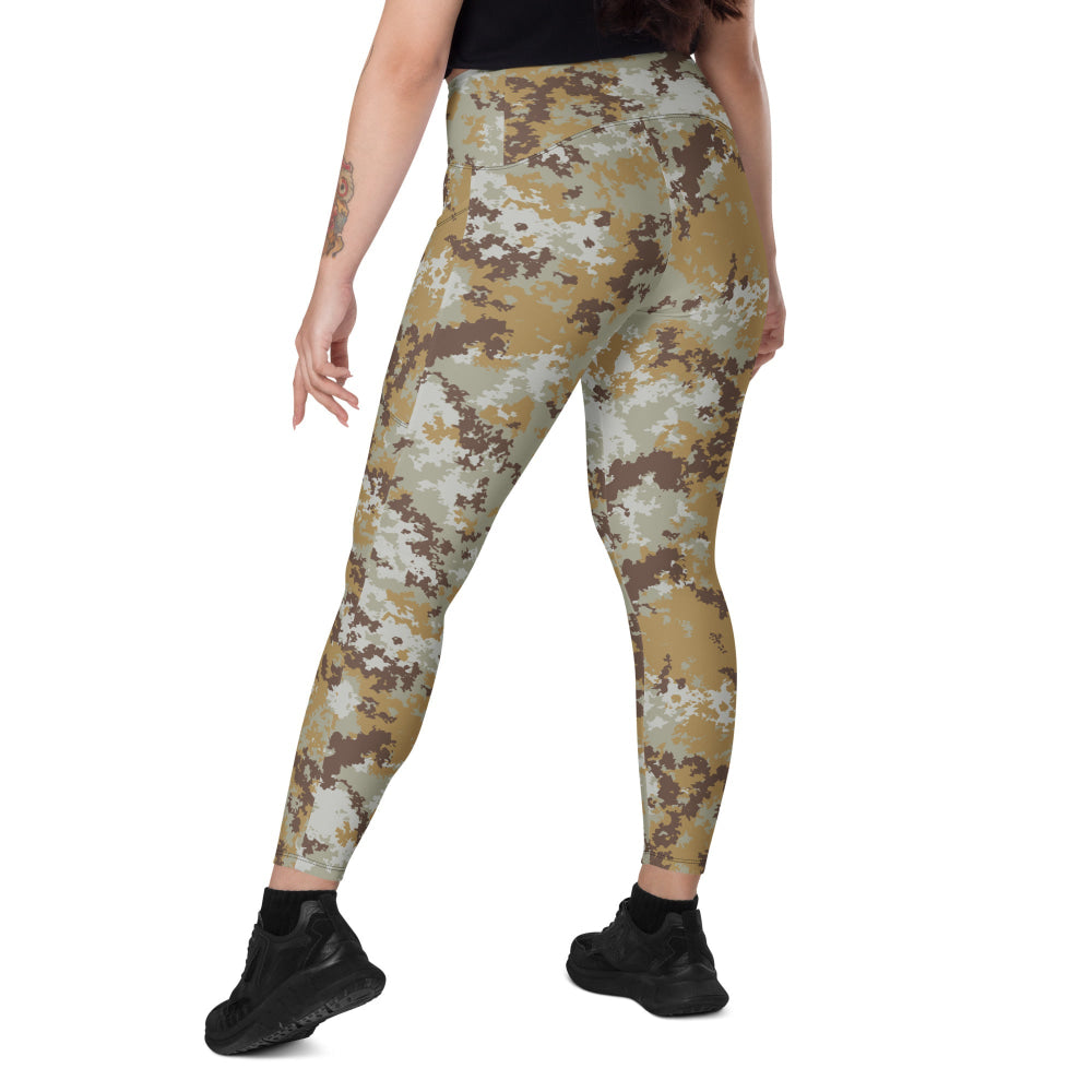 Italian Mimetico Vegetata Desert CAMO Leggings with pockets - Womens With Pockets