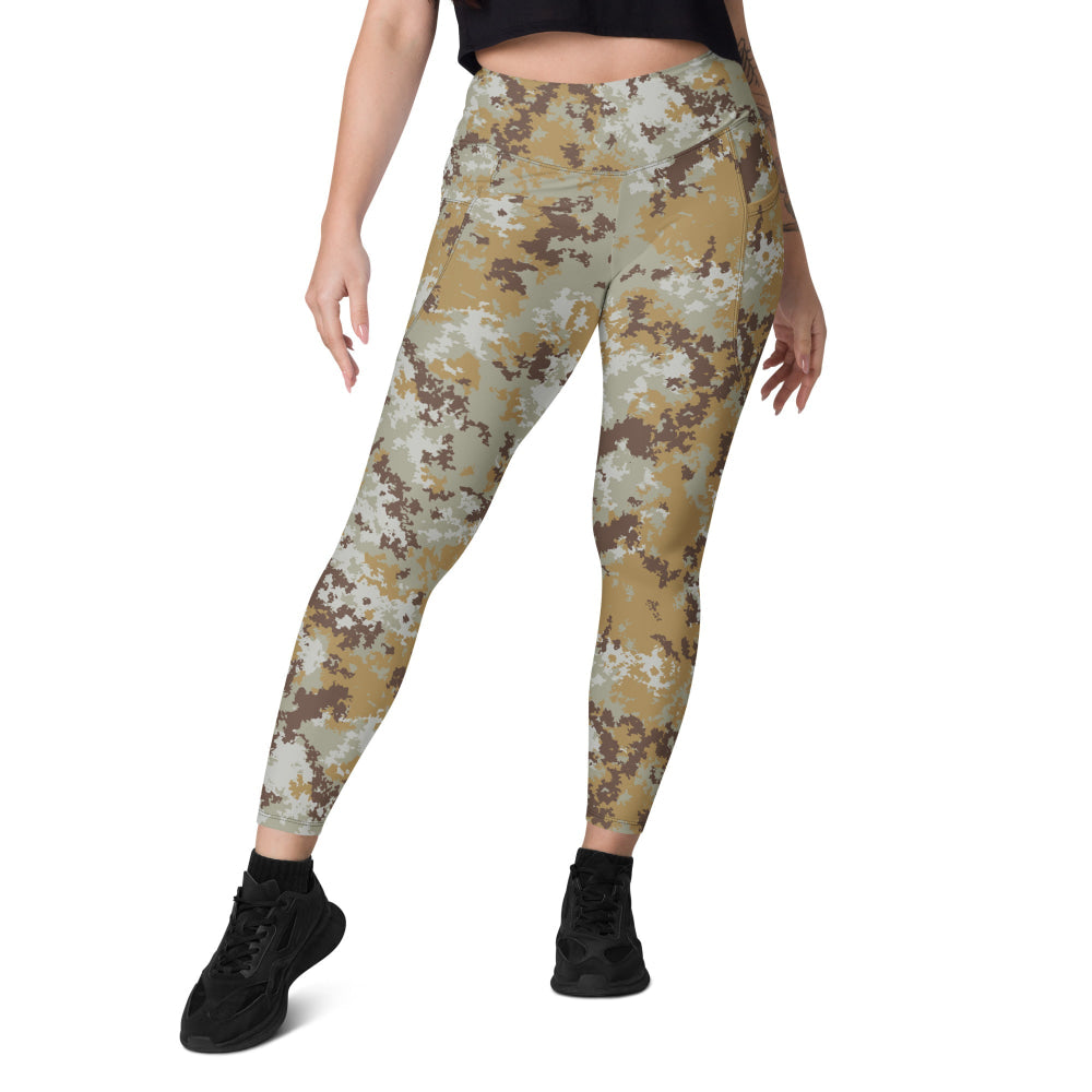 Italian Mimetico Vegetata Desert CAMO Leggings with pockets - Womens With Pockets