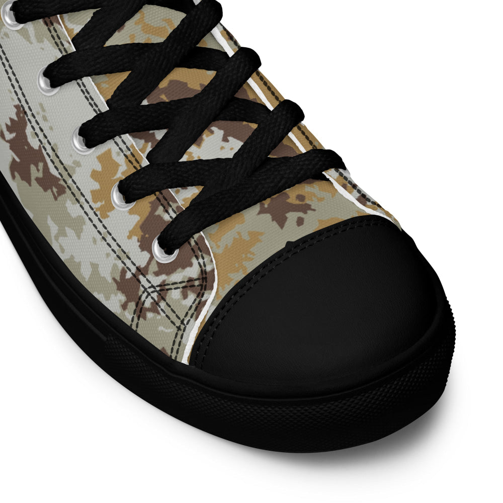 Italian Mimetico Vegetata Desert CAMO Men’s high top canvas shoes - Mens High Top Canvas Shoes