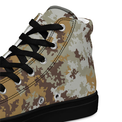 Italian Mimetico Vegetata Desert CAMO Men’s high top canvas shoes - Mens High Top Canvas Shoes