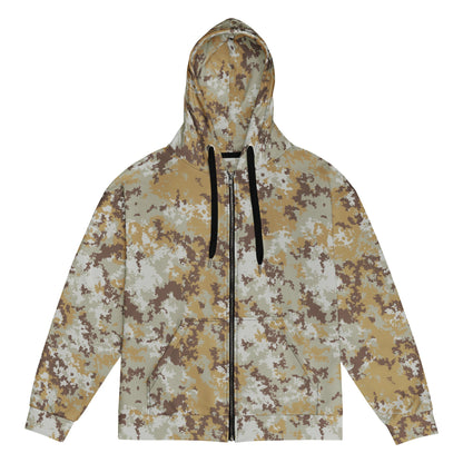 Italian Mimetico Vegetata Desert CAMO Unisex zip hoodie - 2XS - Zip Hoodies