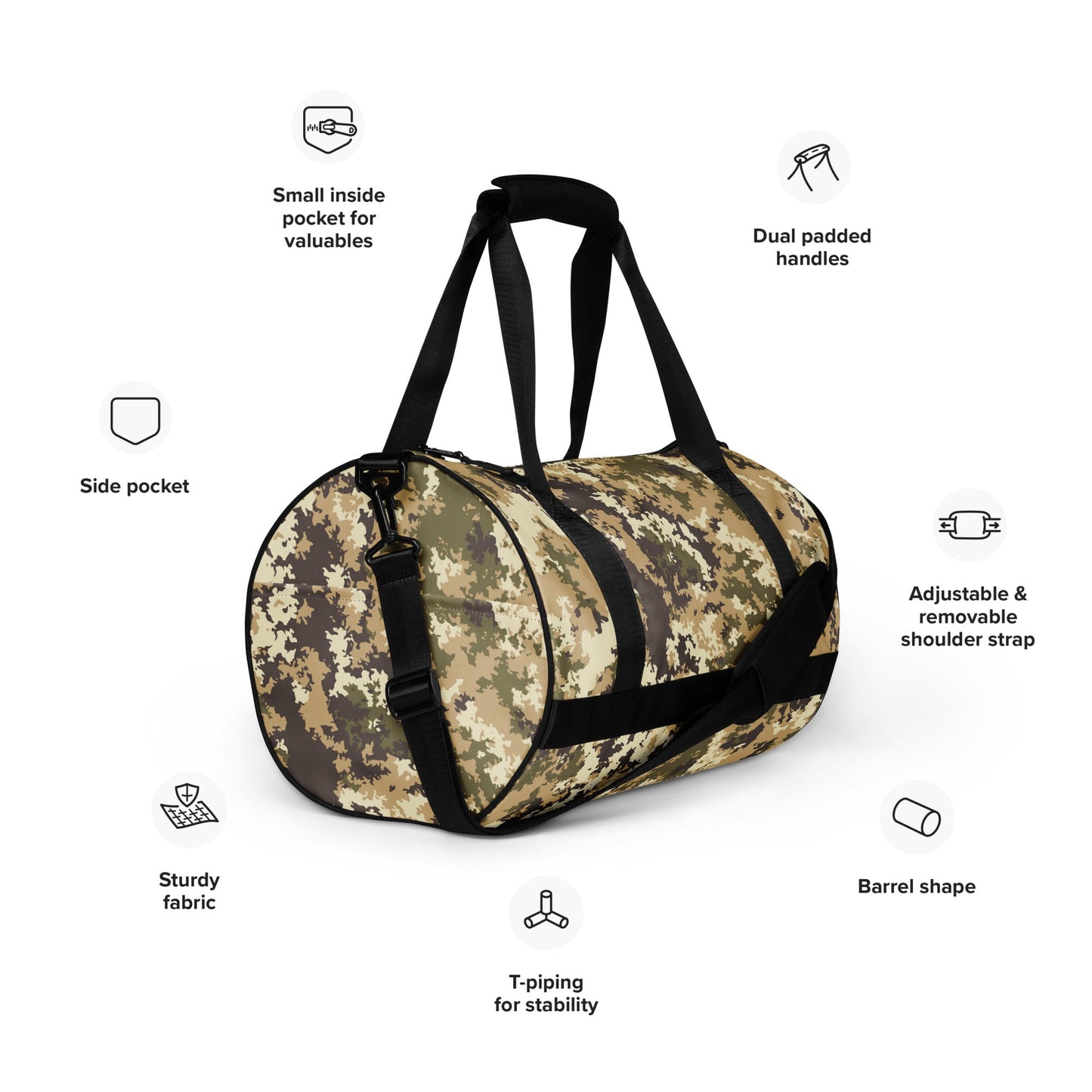 Italian Mimetico Vegetata Multiland CAMO gym bag - Gym Bags