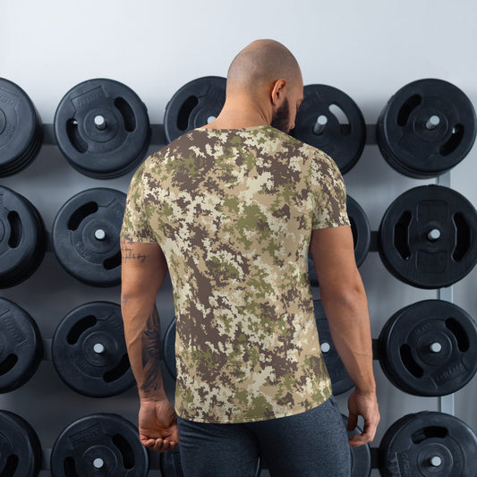 Italian Mimetico Vegetata Multiland CAMO Mens Athletic T-shirt - T-Shirts