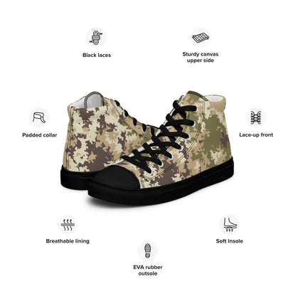 Italian Mimetico Vegetata Multiland CAMO Mens high top canvas shoes - High Top Canvas Shoes
