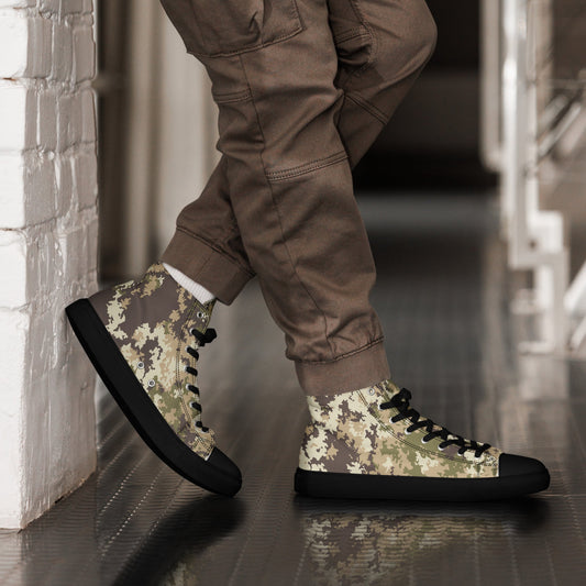 Italian Mimetico Vegetata Multiland CAMO Mens high top canvas shoes - 5 - High Top Canvas Shoes