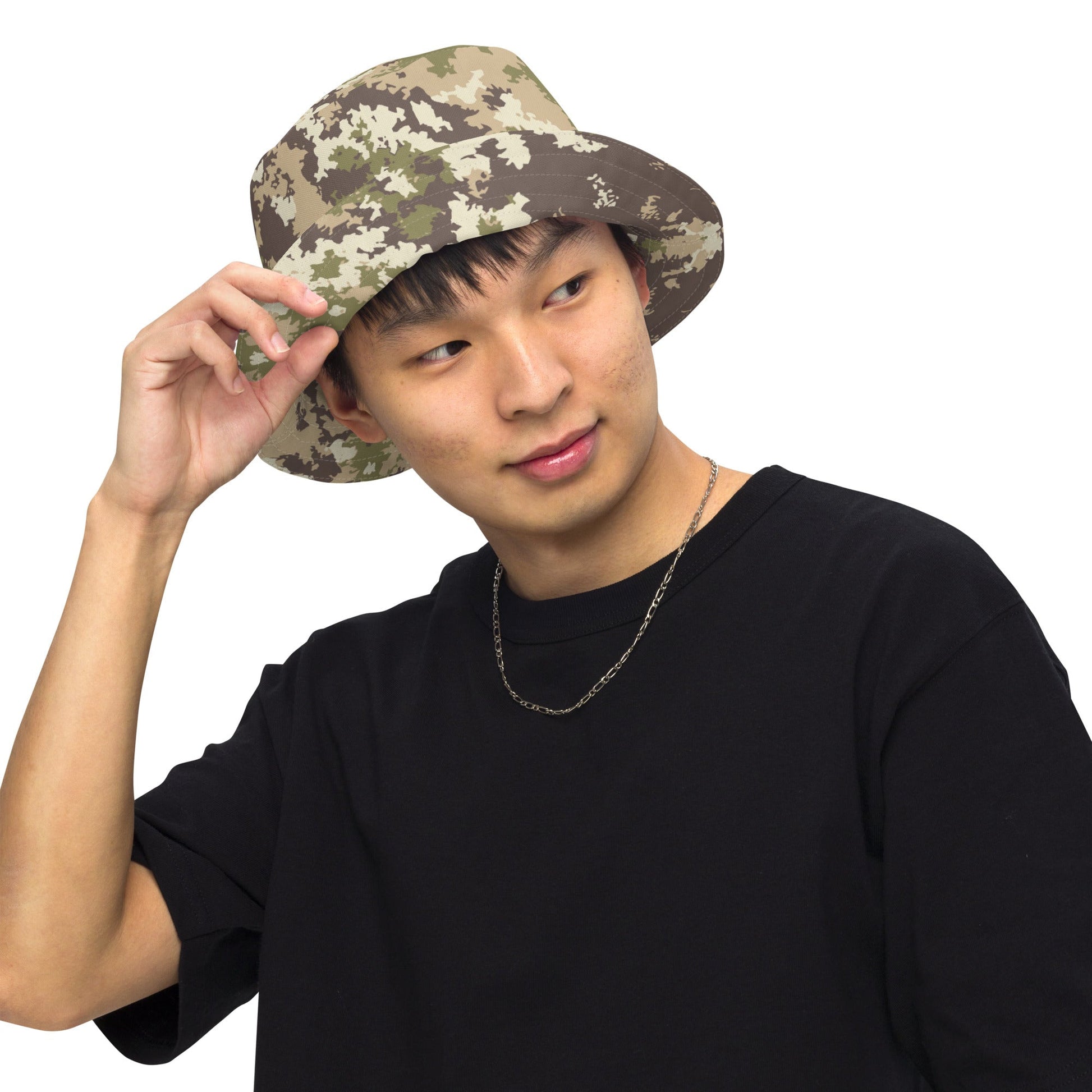 Italian Mimetico Vegetata Multiland CAMO Reversible bucket hat - Bucket Hats