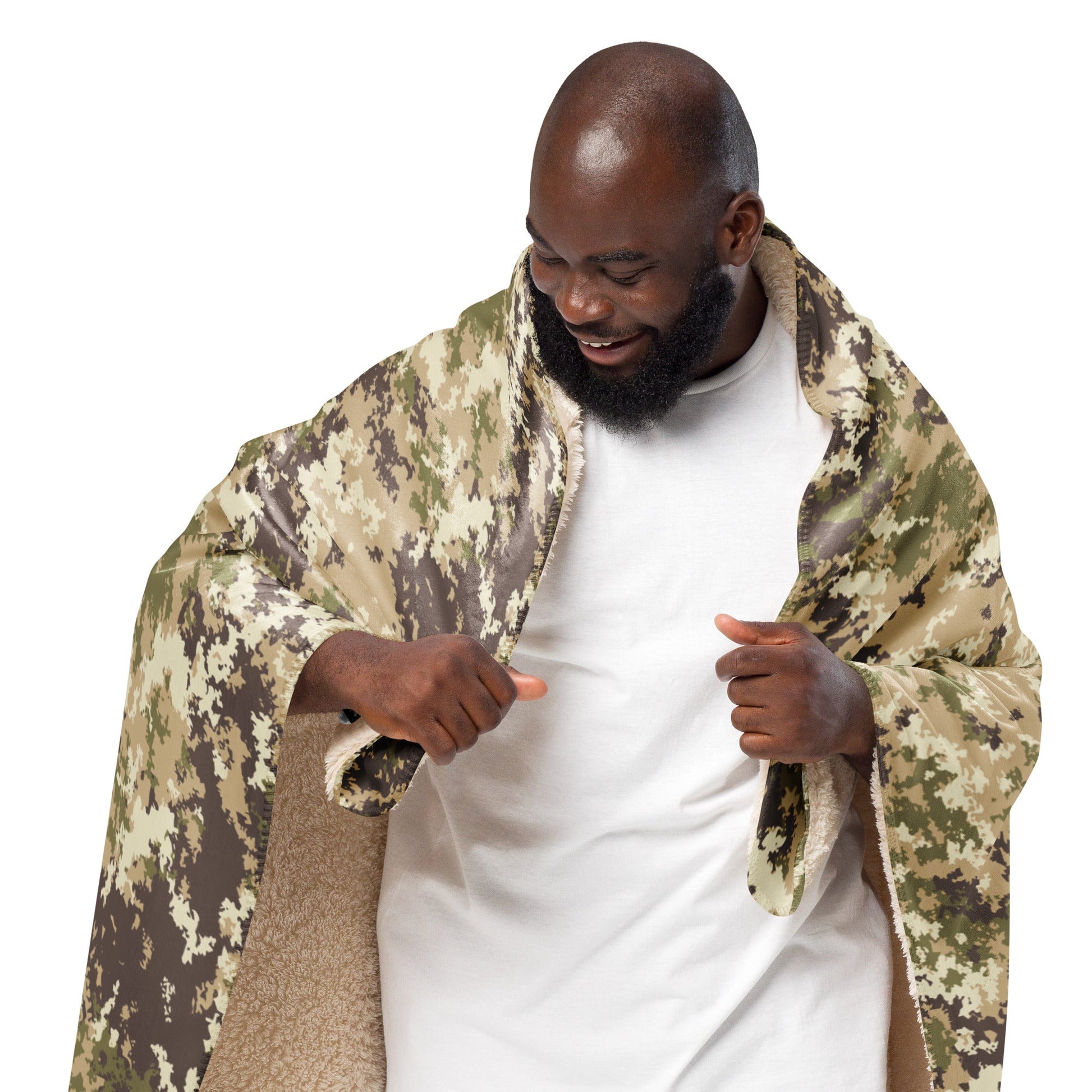 Italian Mimetico Vegetata Multiland CAMO Sherpa blanket - Blankets