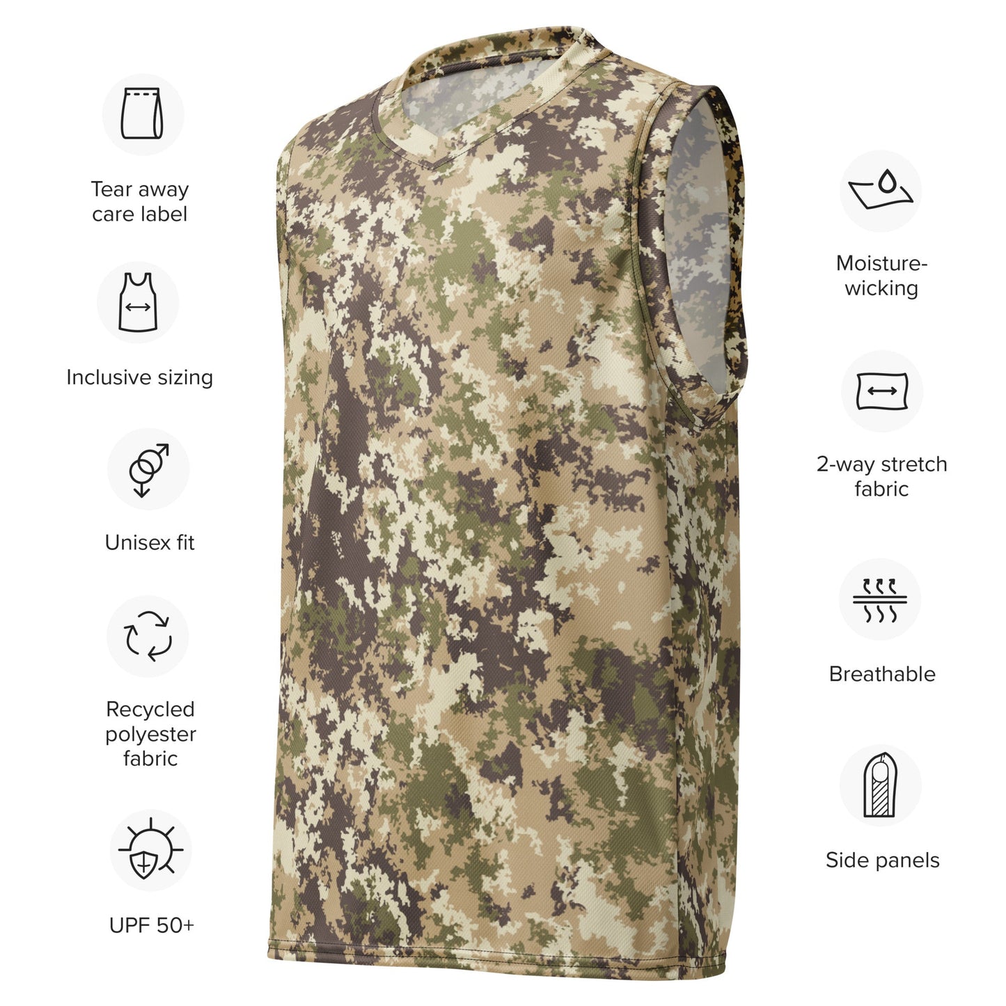 Italian Mimetico Vegetata Multiland CAMO unisex basketball jersey - Basketball Jerseys