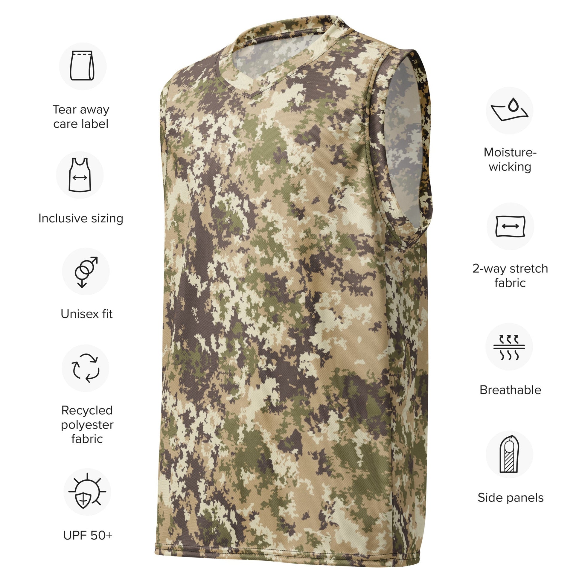 Italian Mimetico Vegetata Multiland CAMO unisex basketball jersey - Basketball Jerseys