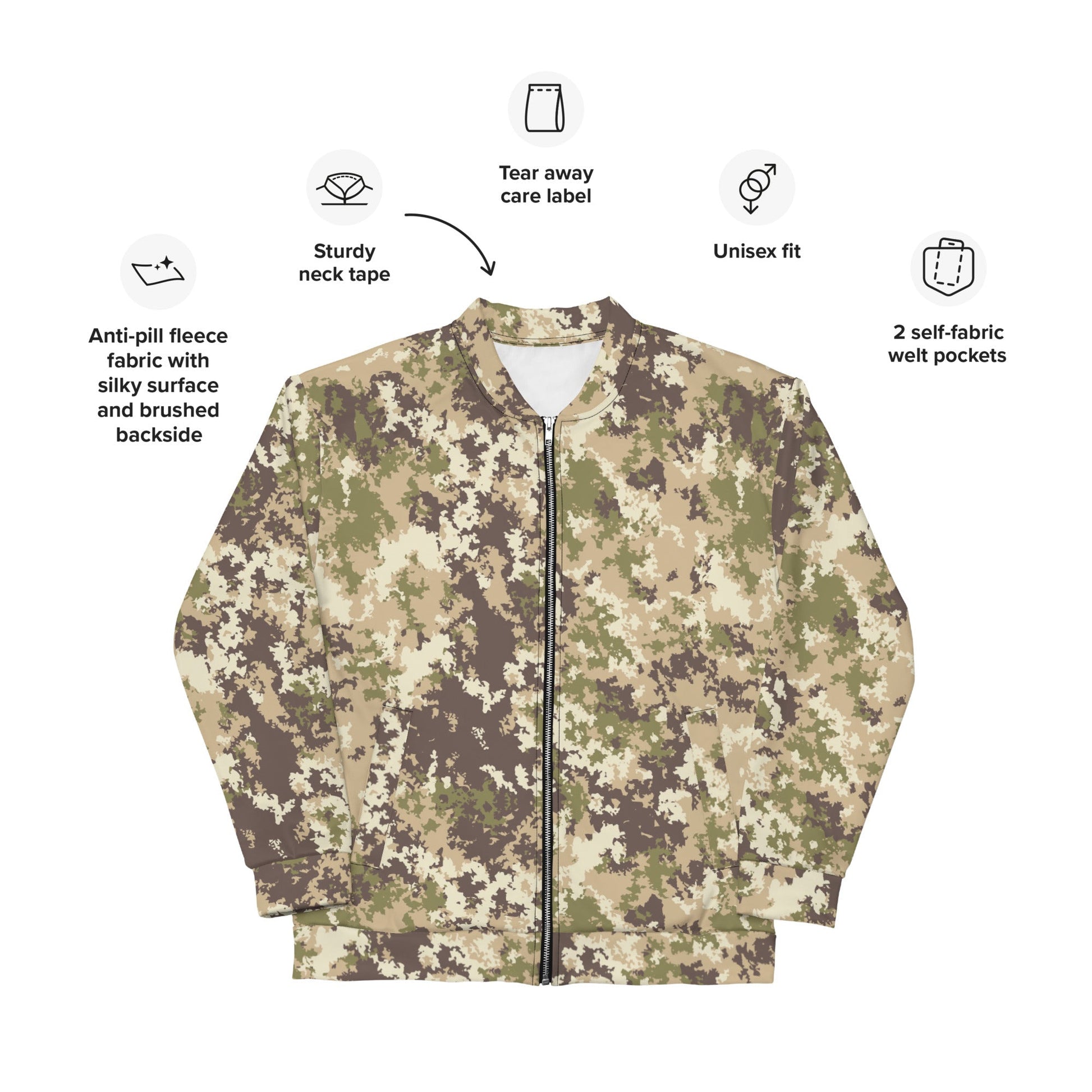 Italian Mimetico Vegetata Multiland CAMO Unisex Bomber Jacket - Jackets