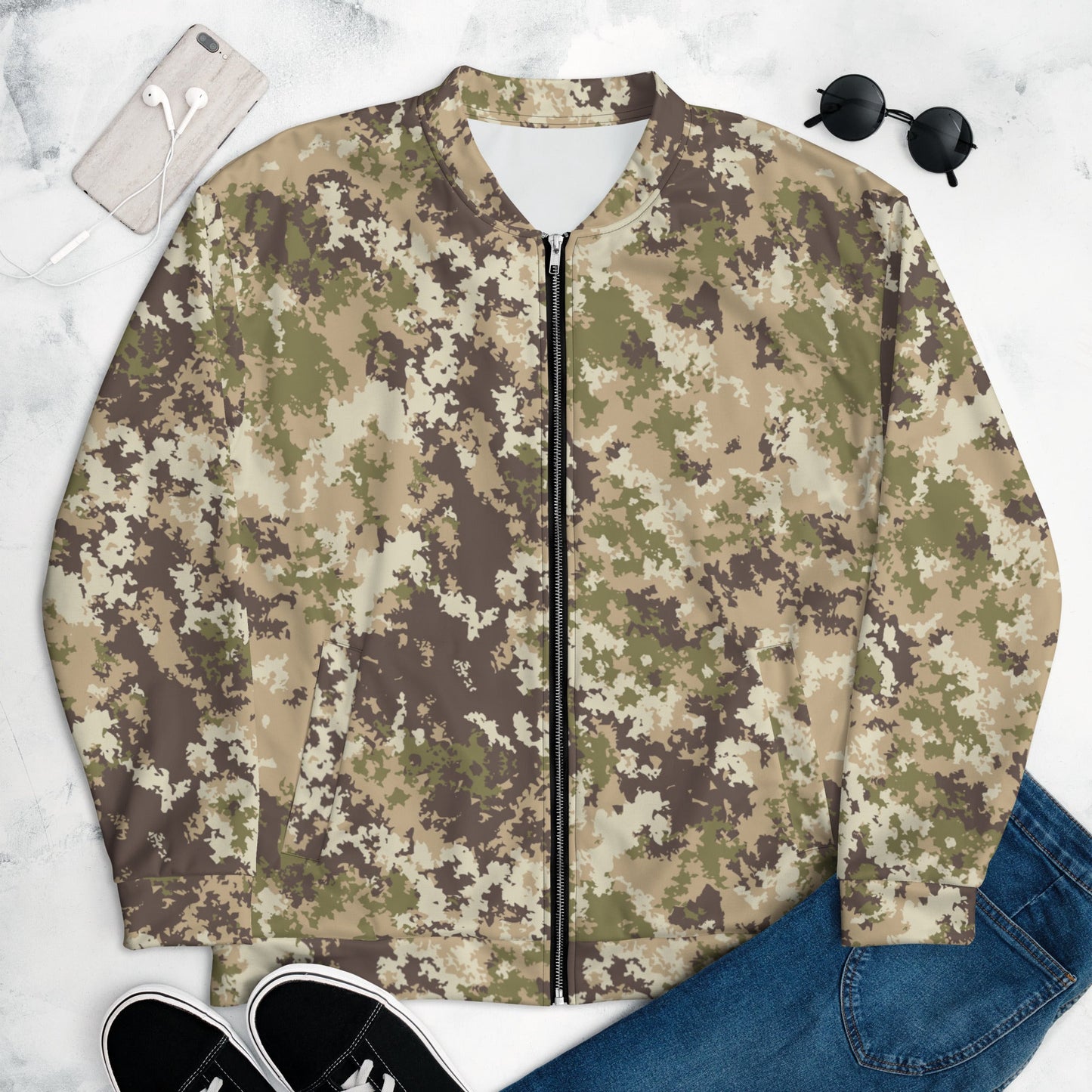 Italian Mimetico Vegetata Multiland CAMO Unisex Bomber Jacket - XS - Jackets