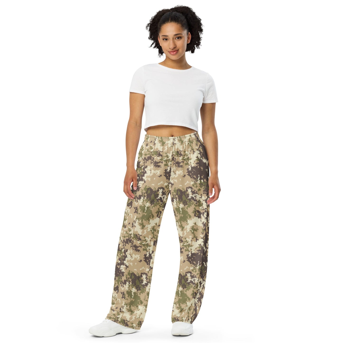 Italian Mimetico Vegetata Multiland CAMO unisex wide-leg pants - Wide-leg Pants