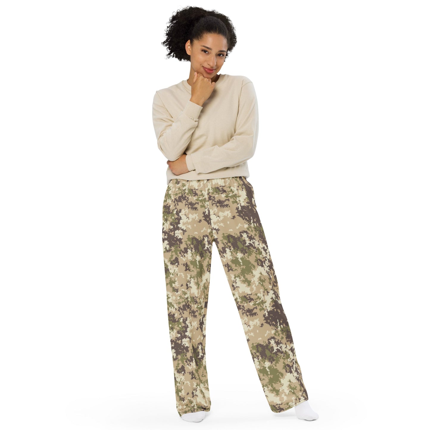 Italian Mimetico Vegetata Multiland CAMO unisex wide-leg pants - Wide-leg Pants