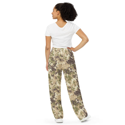 Italian Mimetico Vegetata Multiland CAMO unisex wide-leg pants - Wide-leg Pants