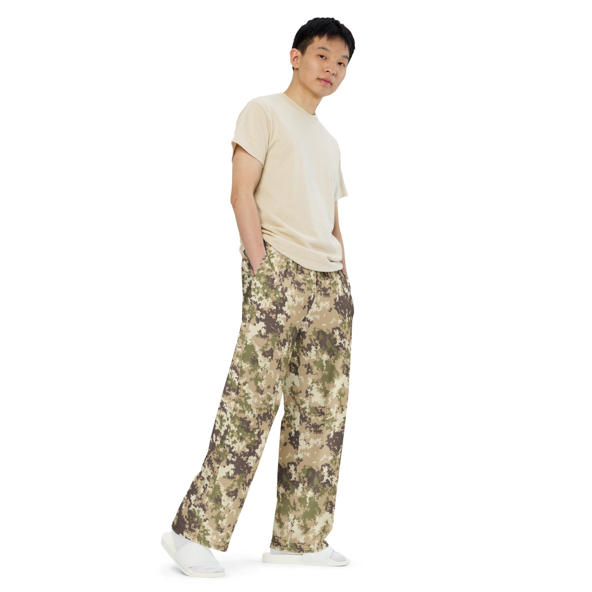 Italian Mimetico Vegetata Multiland CAMO unisex wide-leg pants - Wide-leg Pants