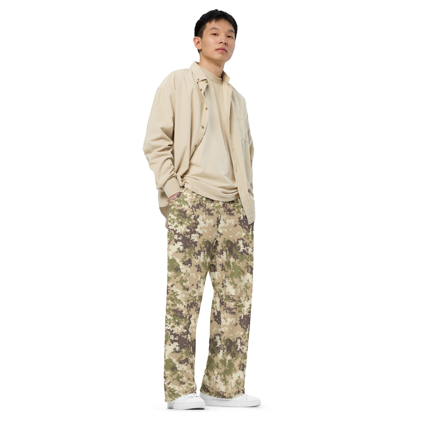 Italian Mimetico Vegetata Multiland CAMO unisex wide-leg pants - Wide-leg Pants