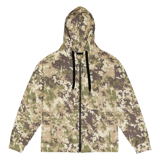 Italian Mimetico Vegetata Multiland CAMO Unisex zip hoodie - 2XS - Zip Hoodies