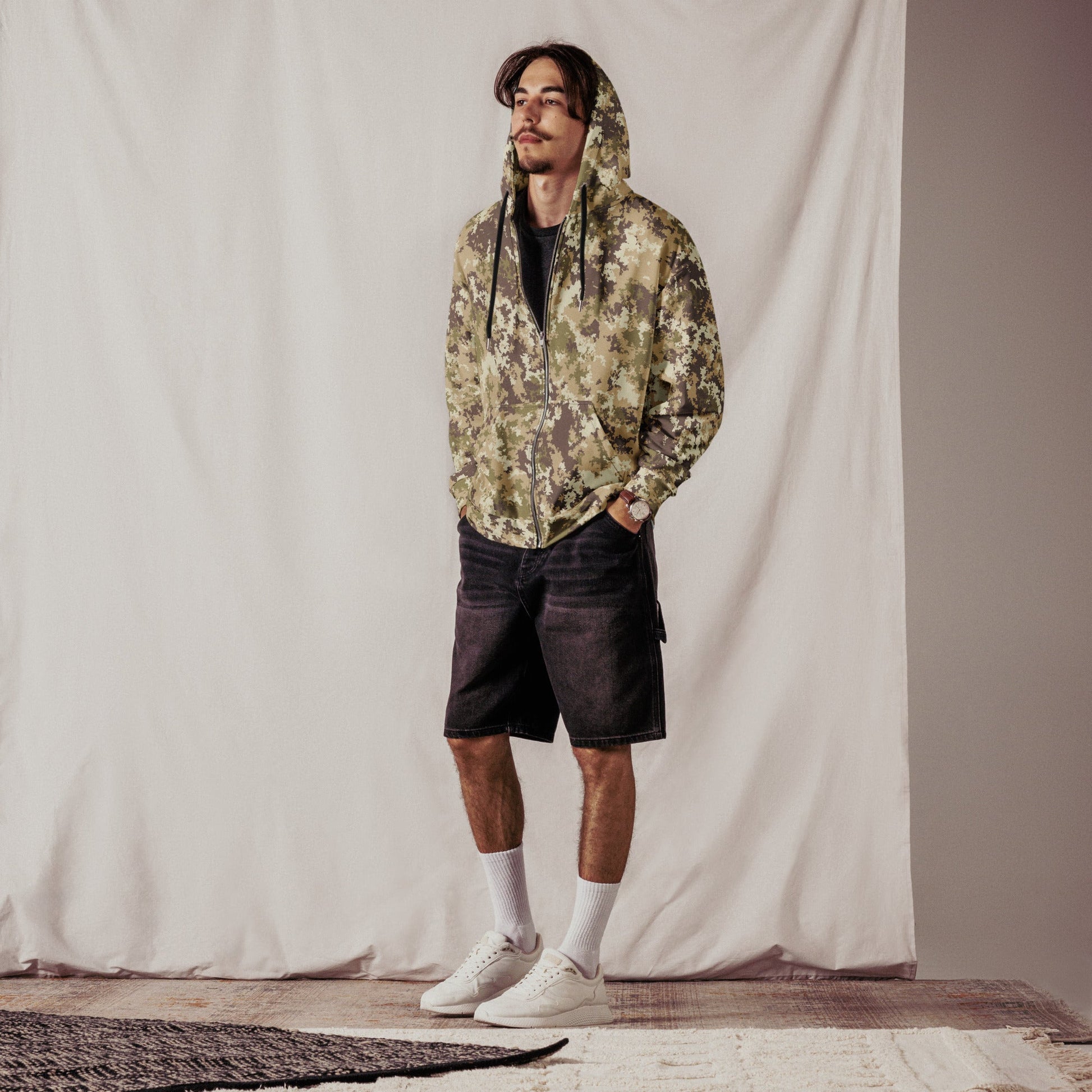 Italian Mimetico Vegetata Multiland CAMO Unisex zip hoodie - Zip Hoodies