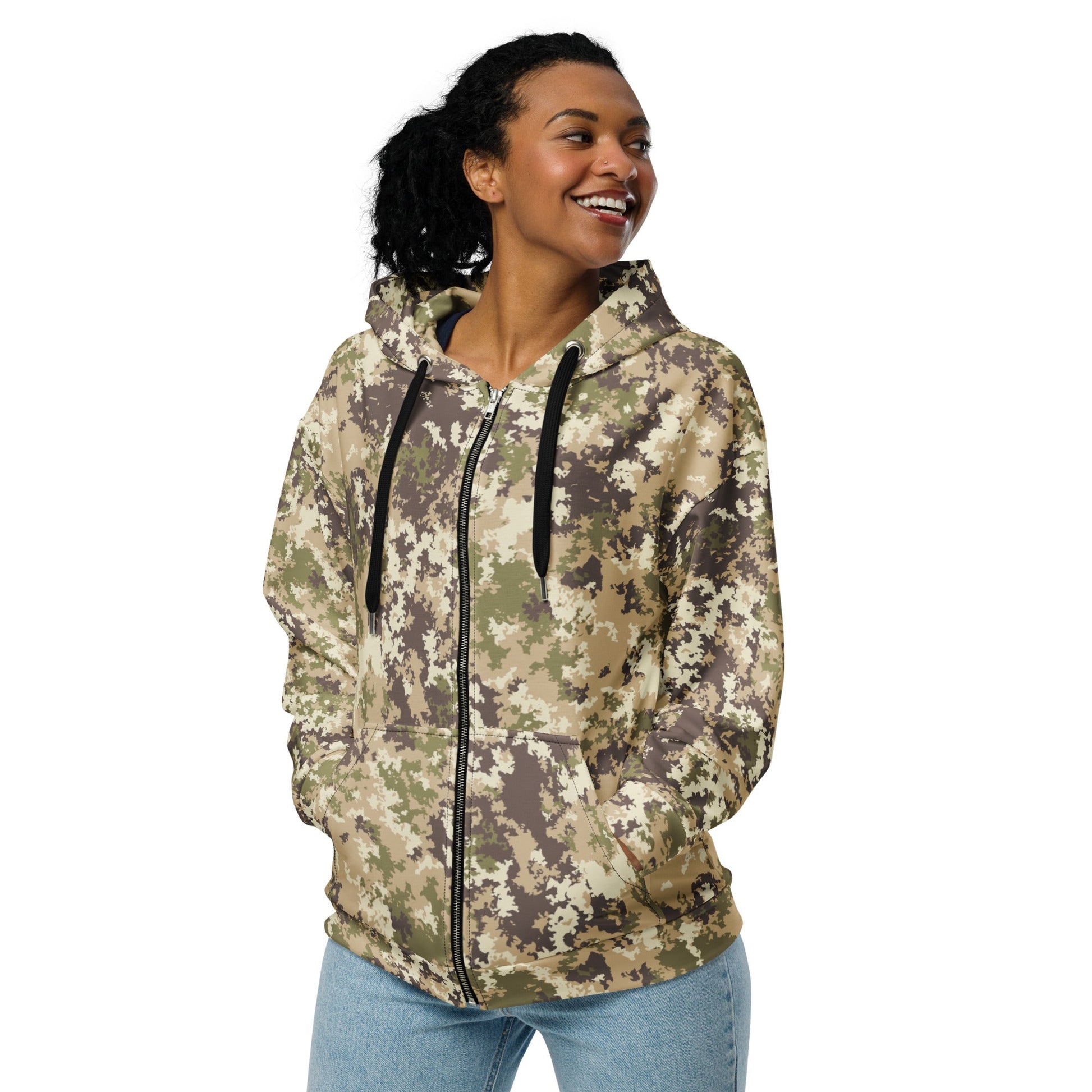 Italian Mimetico Vegetata Multiland CAMO Unisex zip hoodie - Zip Hoodies