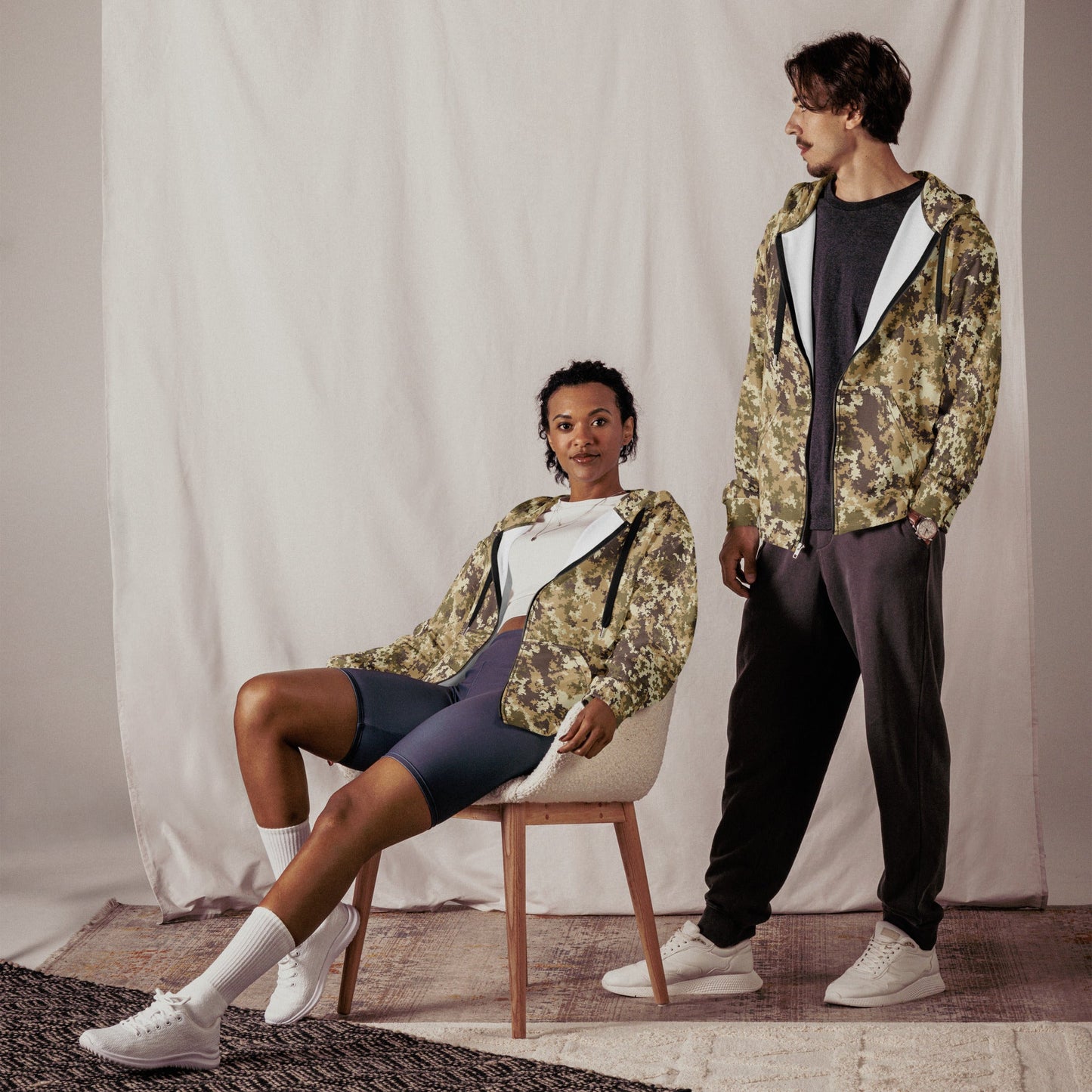 Italian Mimetico Vegetata Multiland CAMO Unisex zip hoodie - Zip Hoodies