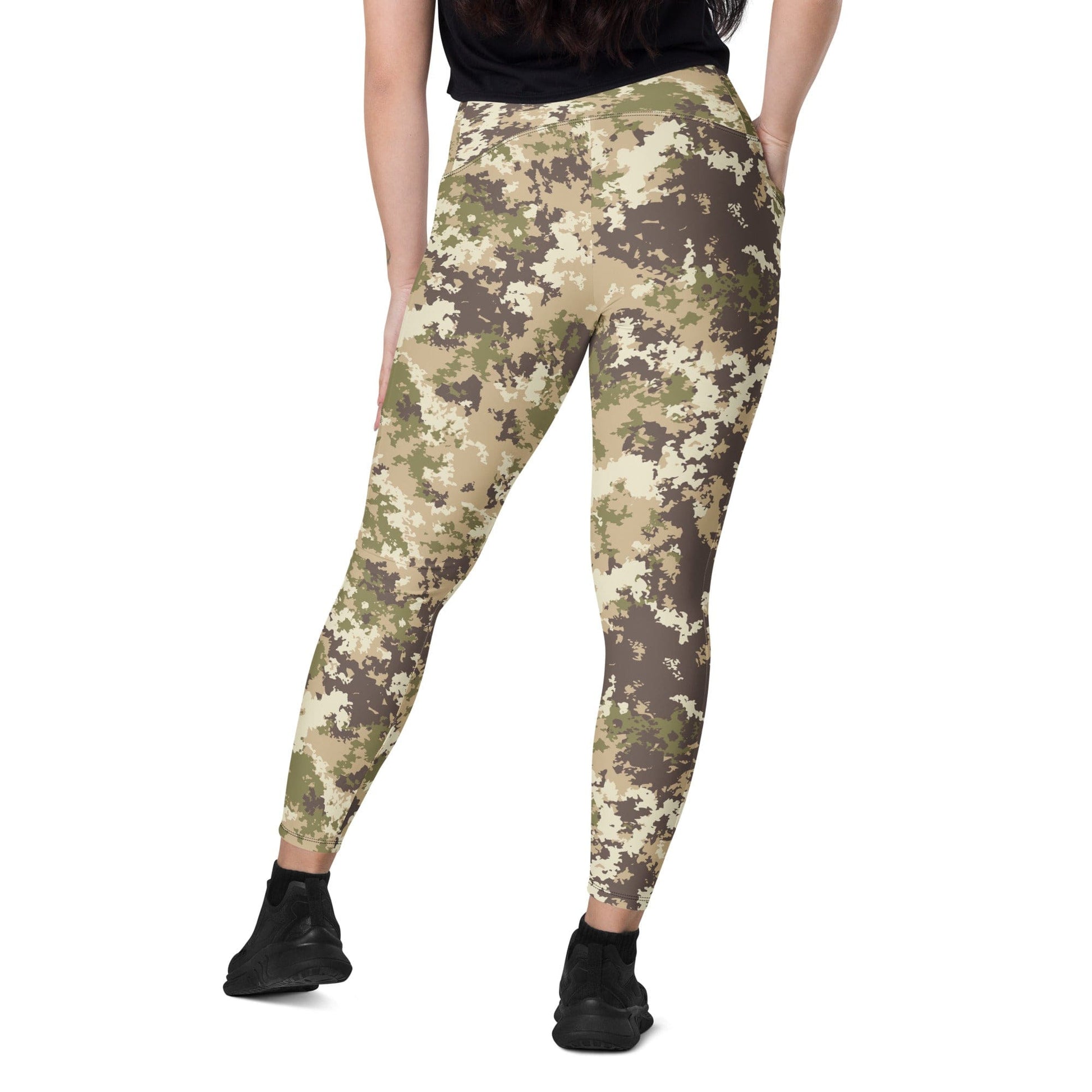 Italian Mimetico Vegetata Special Forces Multiland CAMO Leggings with pockets - Womens With Pockets