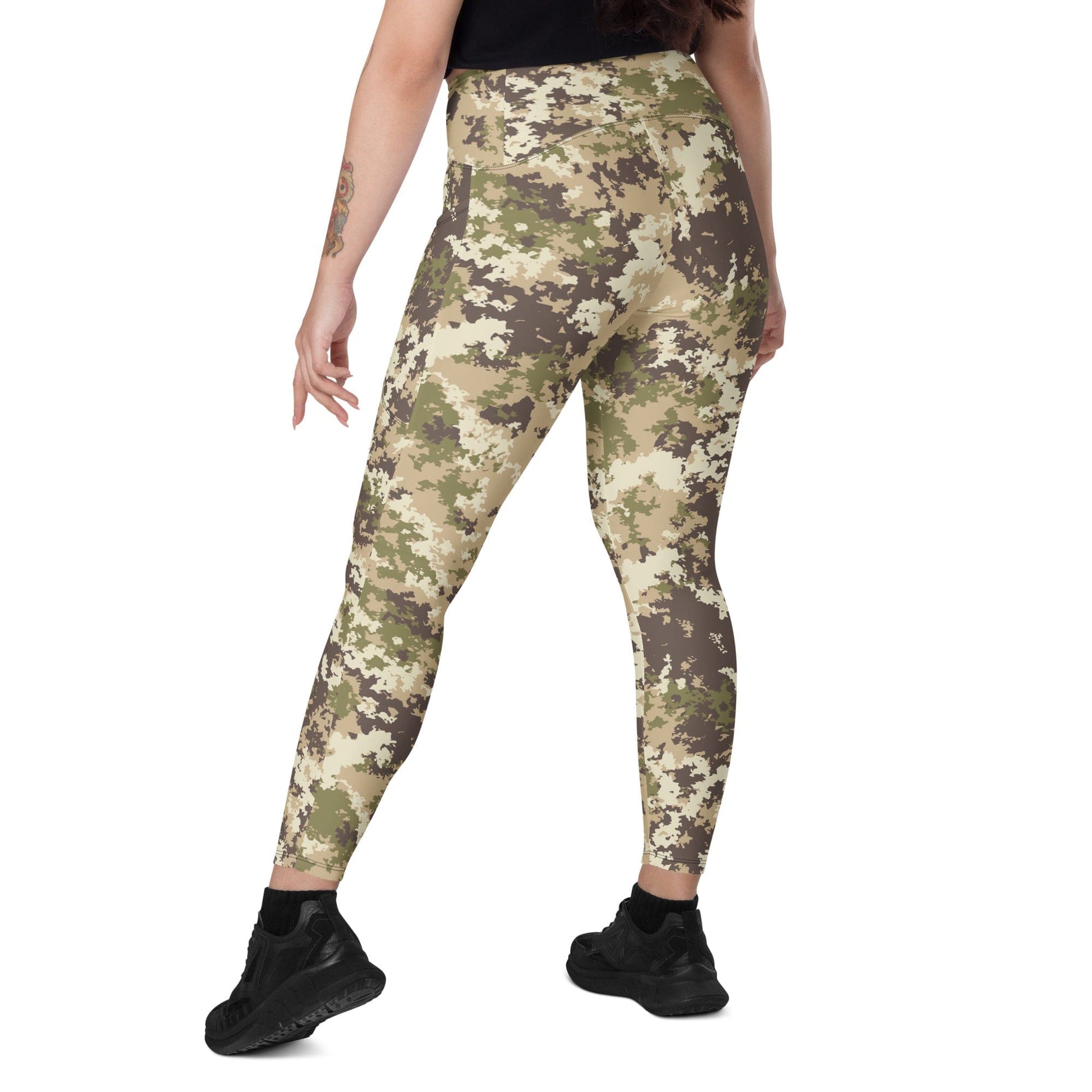 Italian Mimetico Vegetata Special Forces Multiland CAMO Leggings with pockets - Womens With Pockets