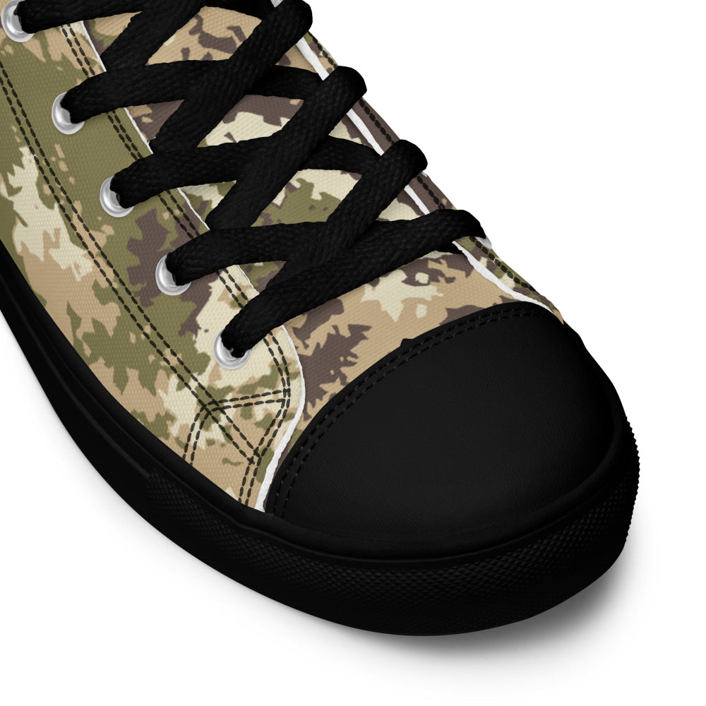 Italian Mimetico Vegetata Special Forces Multiland CAMO Men’s high top canvas shoes - Mens High Top Canvas Shoes