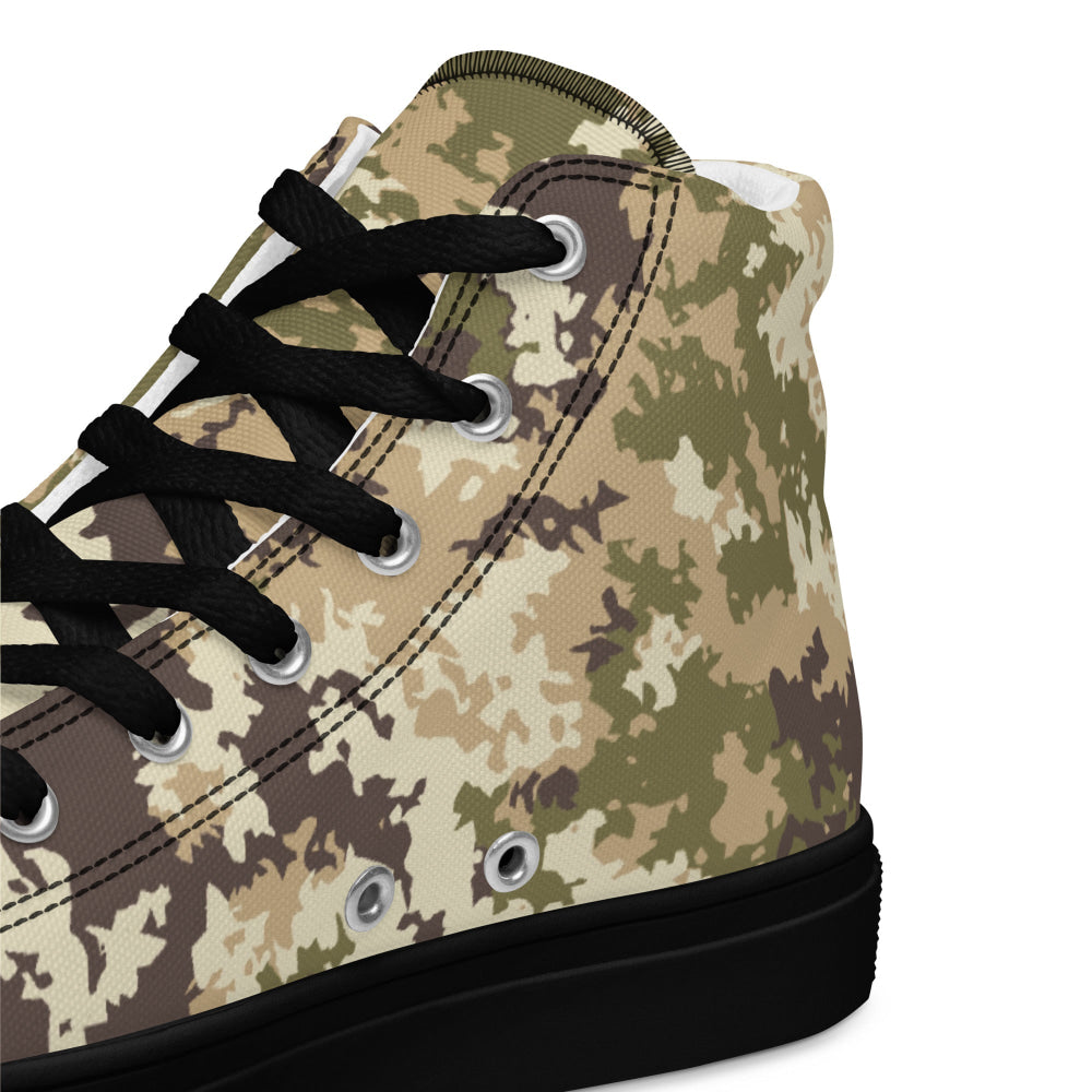 Italian Mimetico Vegetata Special Forces Multiland CAMO Men’s high top canvas shoes - Mens High Top Canvas Shoes