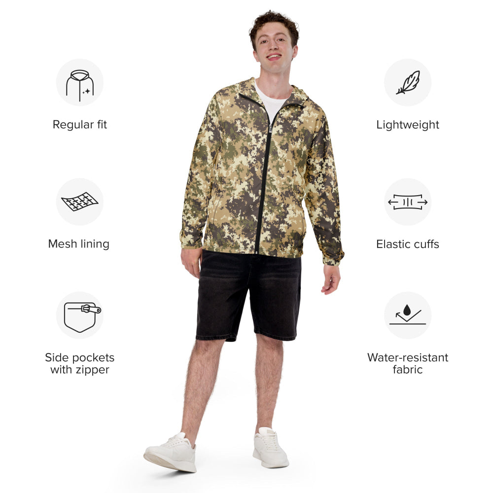 Italian Mimetico Vegetata Special Forces Multiland CAMO Men’s windbreaker - Mens Windbreaker