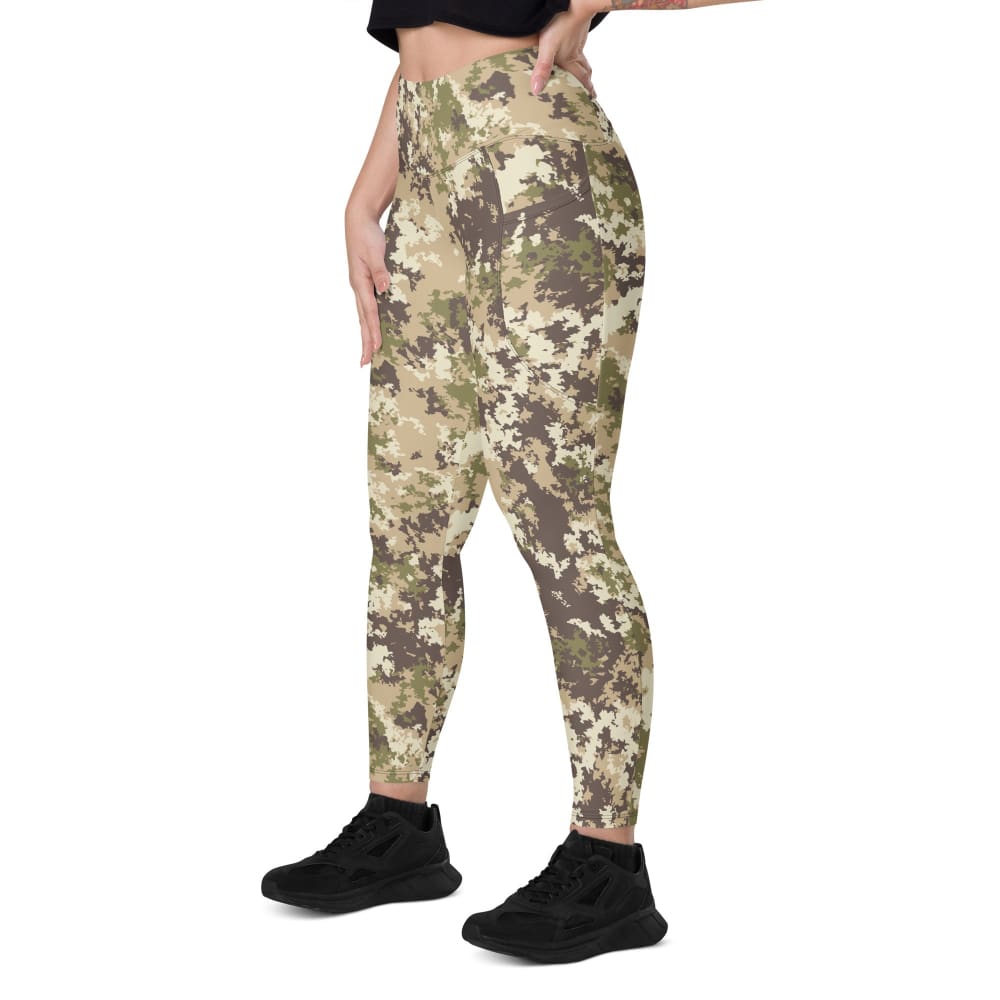 Italian Mimetico Vegetata Special Forces Multiland CAMO Women’s Leggings with pockets - Womens