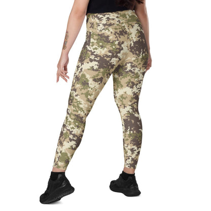 Italian Mimetico Vegetata Special Forces Multiland CAMO Women’s Leggings with pockets - Womens