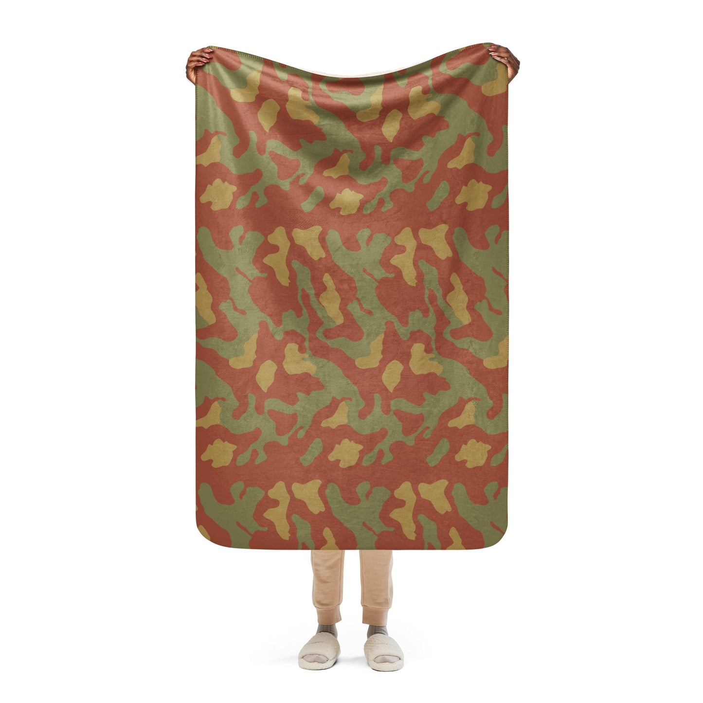 Italian Telo Mimetico Desert CAMO Sherpa blanket - 37″×57″ - Blankets