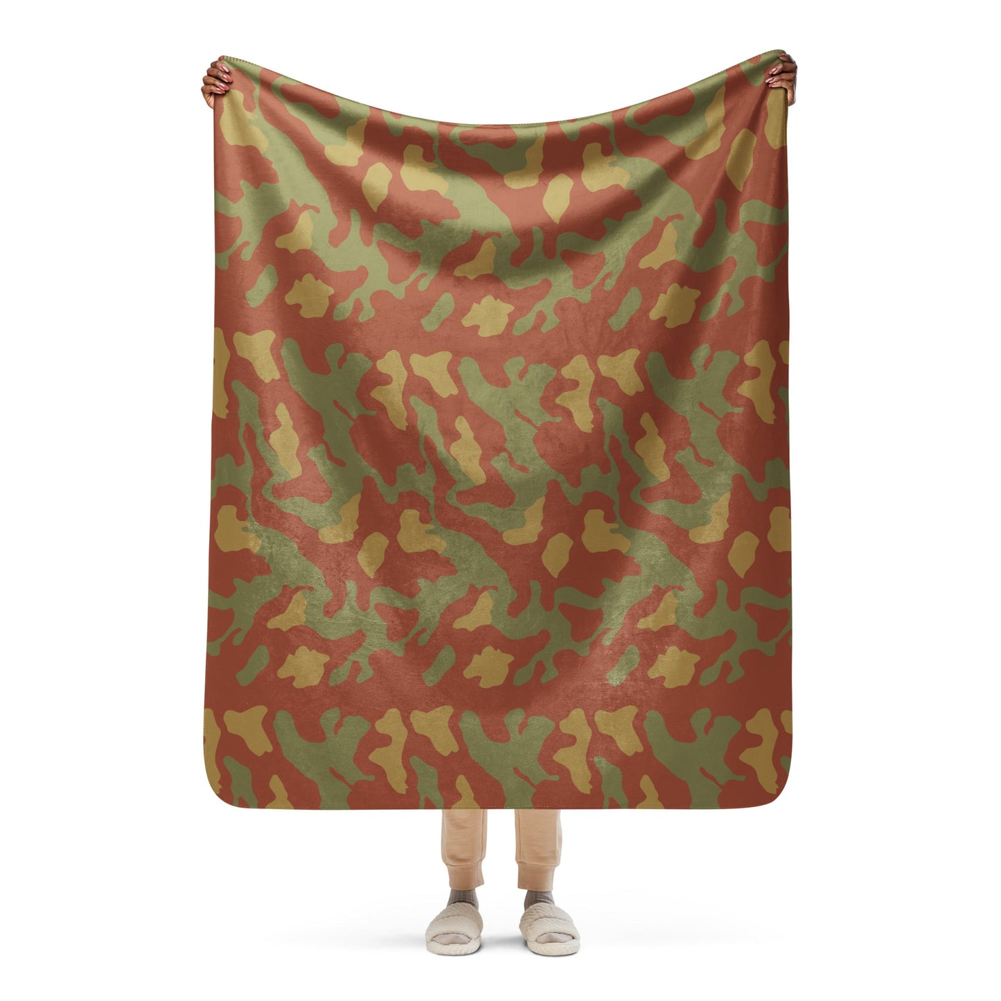 Italian Telo Mimetico Desert CAMO Sherpa blanket - 50″×60″ - Blankets