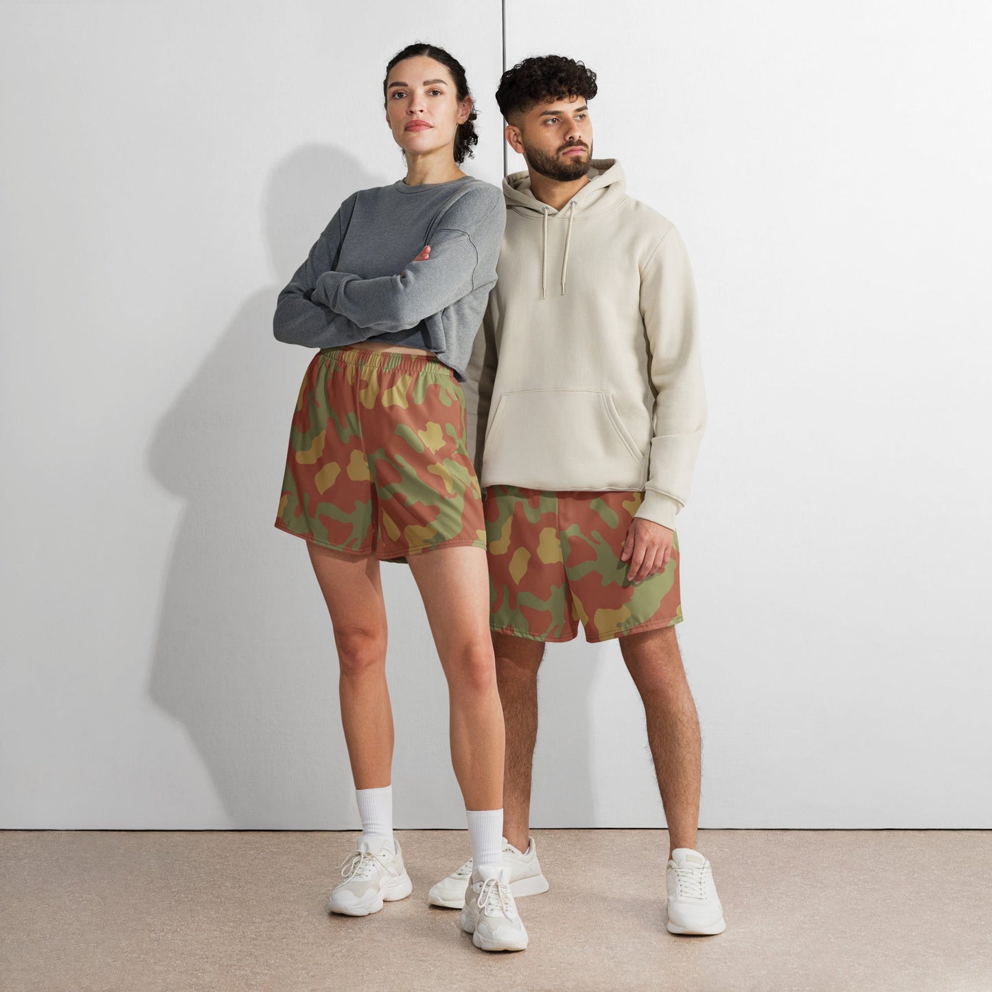 Italian Telo Mimetico Desert CAMO Unisex Athletic Long Shorts