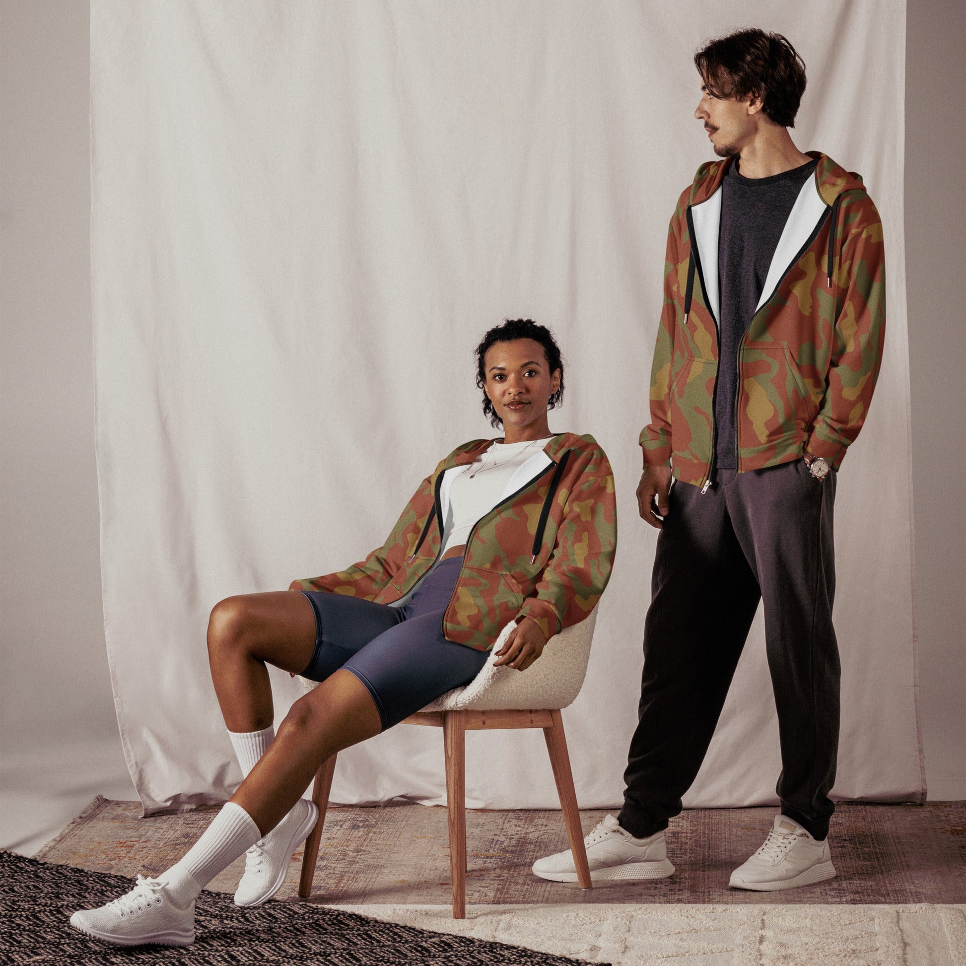 Italian Telo Mimetico Desert CAMO Unisex zip hoodie - Zip Hoodies